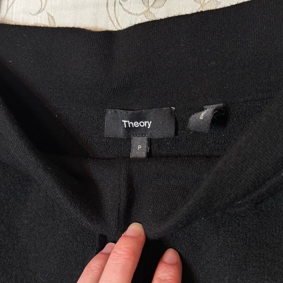 Theory Relaxed Black Track Pants Cashmere Size P Fits XS - Picture 4 of 9